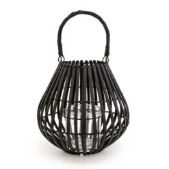 Darthome Limited Matt Black Slatted Candle Lantern 13 Darthome Limited Matt Black Slatted Candle Lantern -Decor Garden Shop 1 1