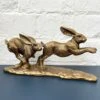 Darthome Limited Resin Bronze Two Jumping Hares Sculpture
