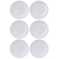 Darthome Limited 6pc White Ceramic Dinner Plates 25cm