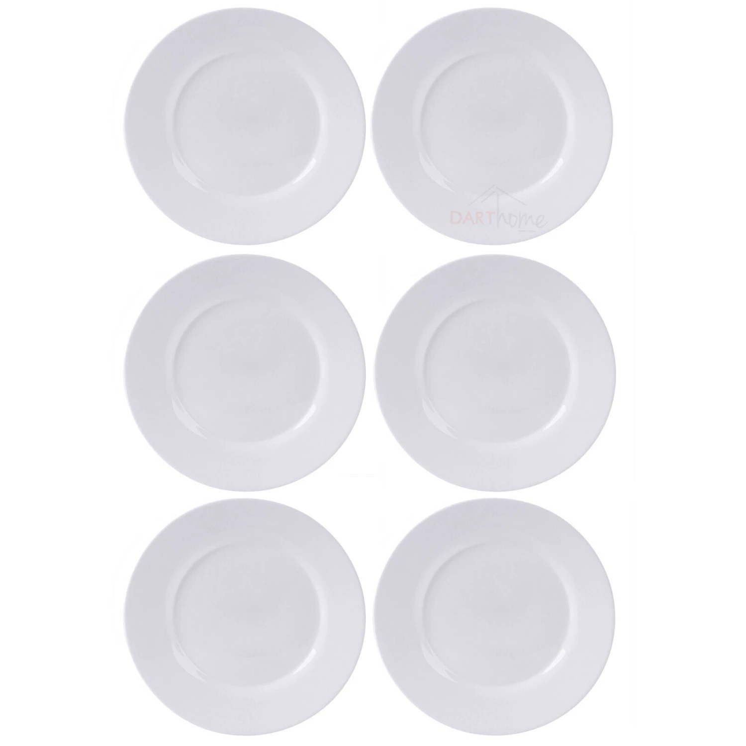 Darthome Limited 6pc White Ceramic Dinner Plates 25cm 1 Darthome Limited 6pc White Ceramic Dinner Plates 25cm