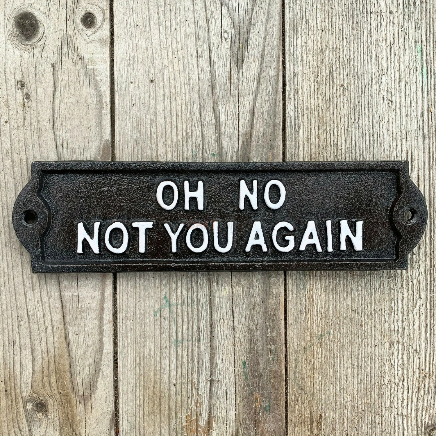 Darthome Limited Black Cast Iron 'Oh No Not You Again' Wall Sign 1 Darthome Limited Black Cast Iron 'Oh No Not You Again' Wall Sign