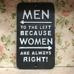 Darthome Limited Black Cast Iron Women Are Always Right Sign