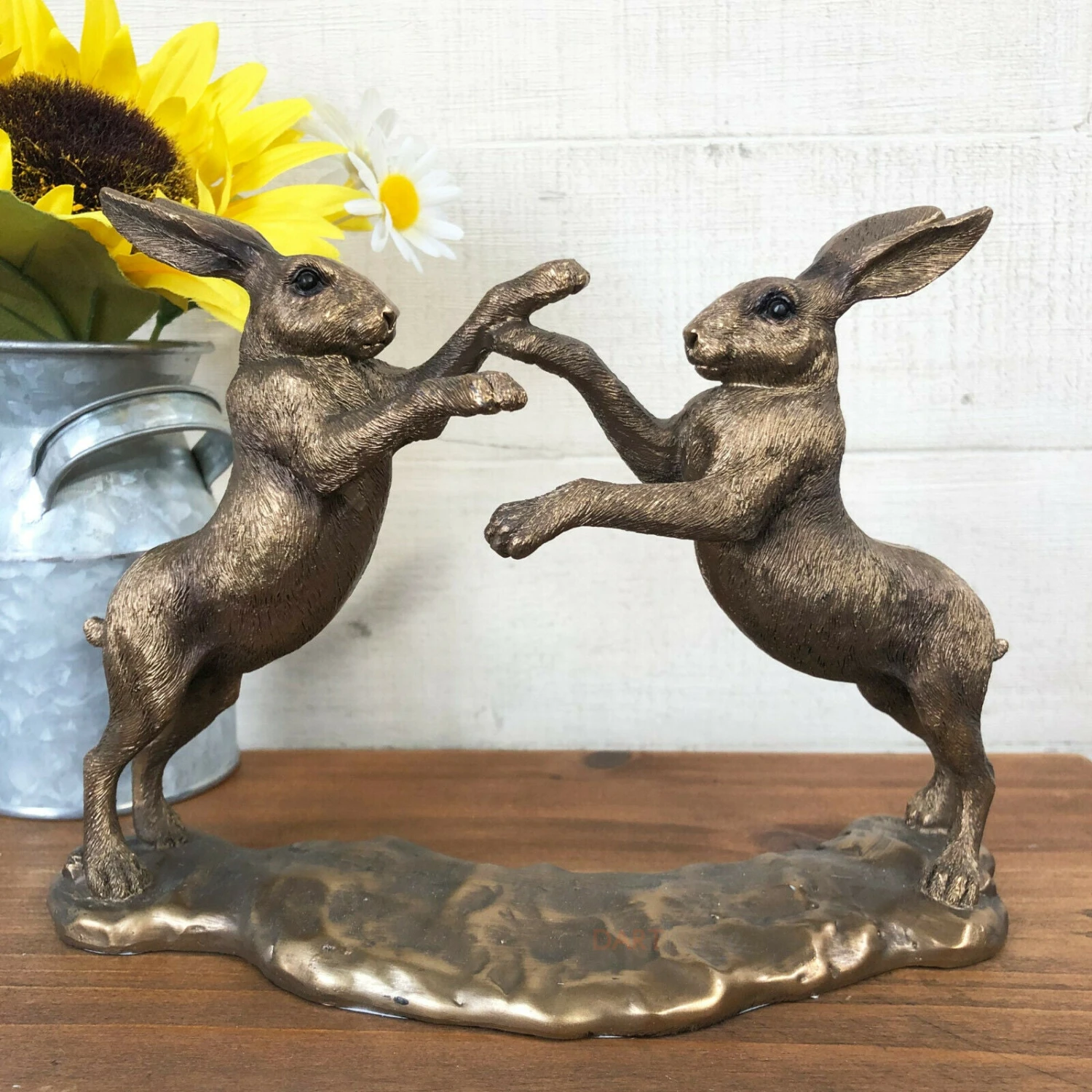 Darthome Limited Bronze Resin Boxing Hares Sculpture 21cm 1 Darthome Limited Bronze Resin Boxing Hares Sculpture 21cm