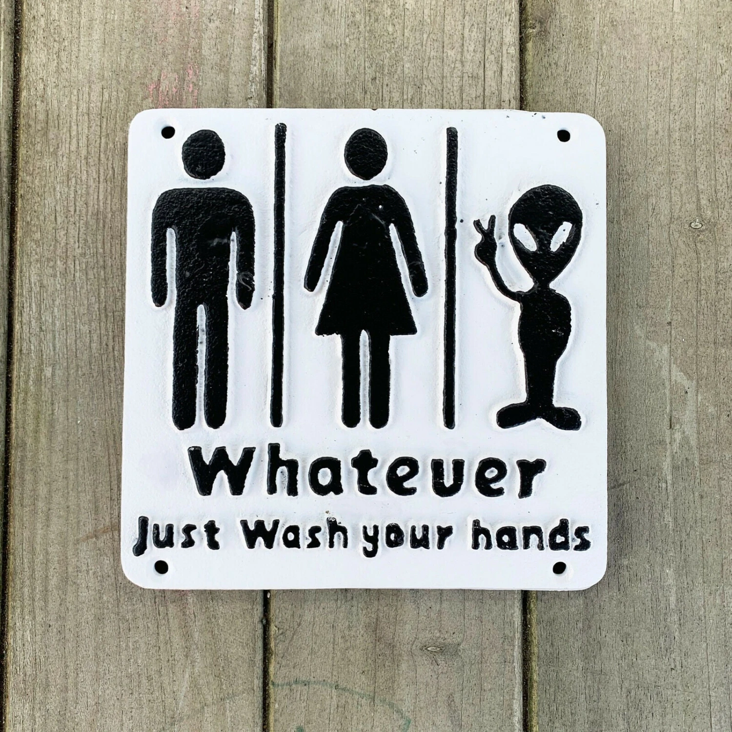 Darthome Limited Cast Iron Funny Toilet Sign - Whatever Just Wash Your Hands 2 Darthome Limited Cast Iron Funny Toilet Sign - Whatever Just Wash Your Hands - Image 2