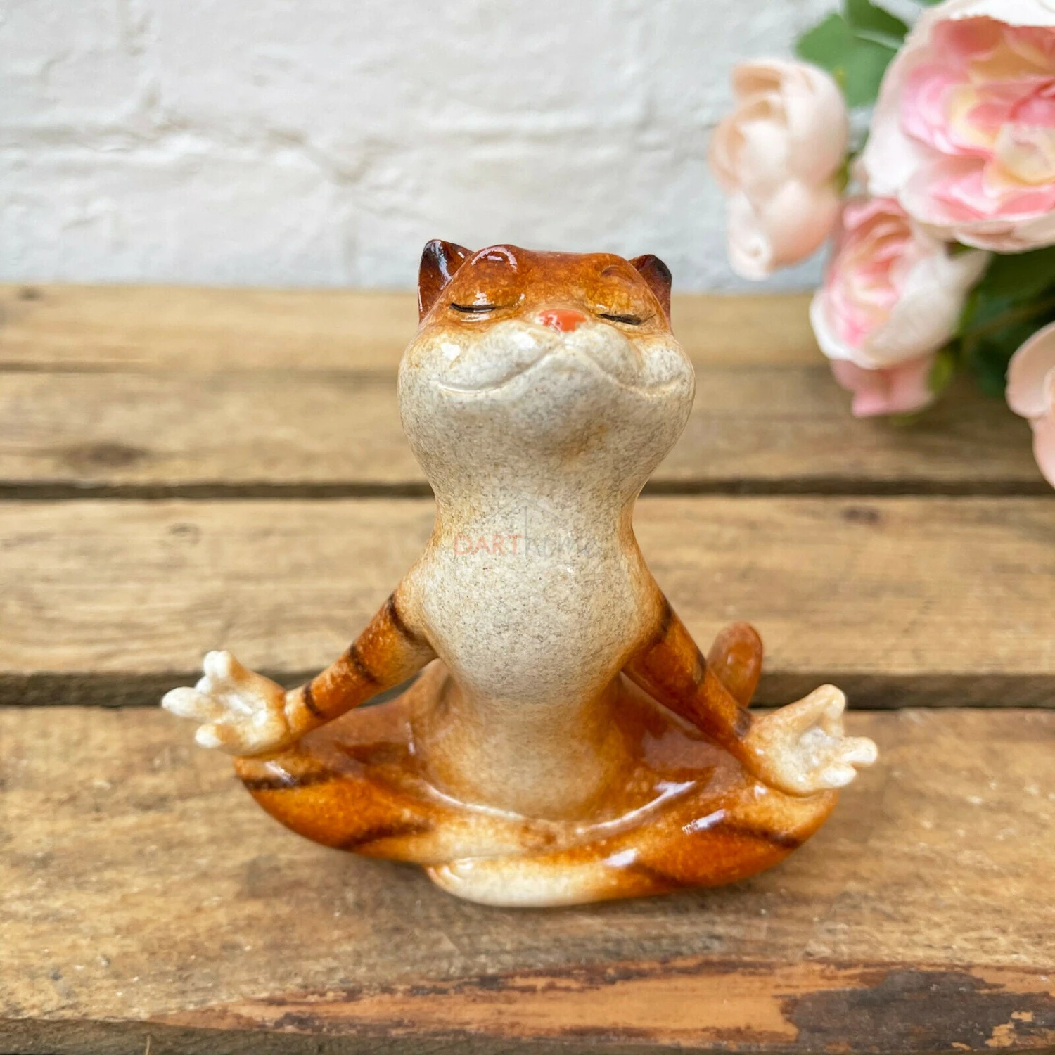 Darthome Limited Ceramic Sitting Yoga Ginger Cat Novelty Sculpture 1 Darthome Limited Ceramic Sitting Yoga Ginger Cat Novelty Sculpture