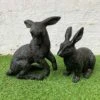 Darthome Limited Bronze Effect Resin Sitting Hare Outdoor Garden Statues
