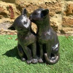 Darthome Limited Black Preening Cats Garden Ornament
