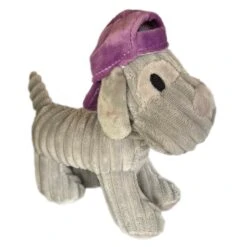 Darthome Limited Grey Puppy In Purple Hat Plush Novelty Dog Toy 19cm