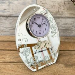 Darthome Limited 30th Pearl Wedding Anniversary Mirrored Clock