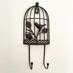 Darthome Limited Cast Iron Bird Cage Double Wall Coat Hooks 22cm CLEARANCE