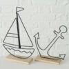 Darthome Limited Set Of 2Wire Metal & Wood Nautical Bathroom Ornaments