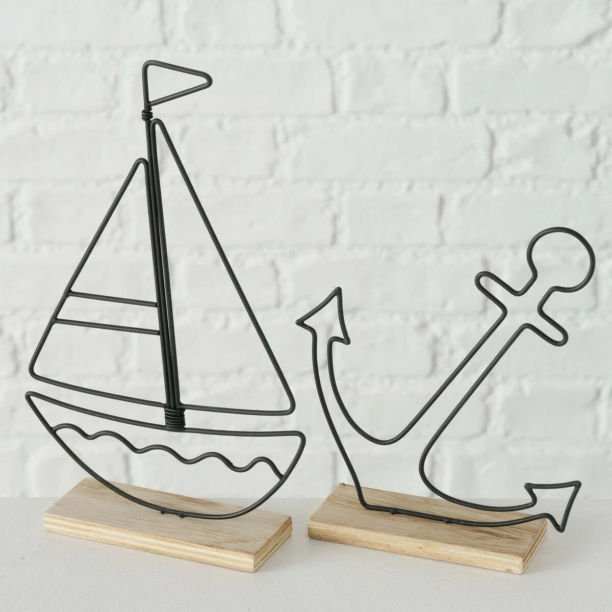 Darthome Limited Set Of 2Wire Metal & Wood Nautical Bathroom Ornaments 1 Darthome Limited Set Of 2Wire Metal & Wood Nautical Bathroom Ornaments