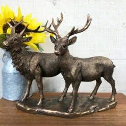 Darthome Limited Bronze Resin Stag Pair Ornament