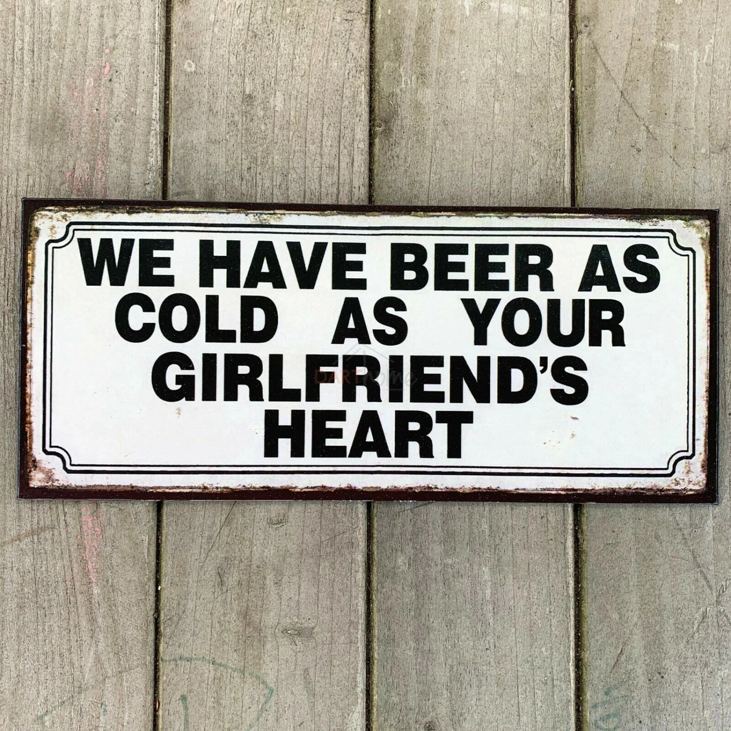 Metal 'Cold As Girlfriends Heart' Novelty Wall Sign 31cm CLEARANCE 1 Metal 'Cold As Girlfriends Heart' Novelty Wall Sign 31cm CLEARANCE