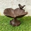 Darthome Limited Cast Iron Flower Bird Bath On Stand