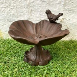 Darthome Limited Cast Iron Flower Bird Bath On Stand