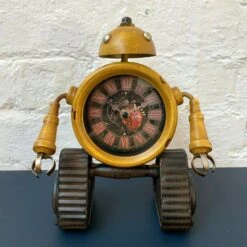Darthome Limited Industrial Yellow Robot Clock