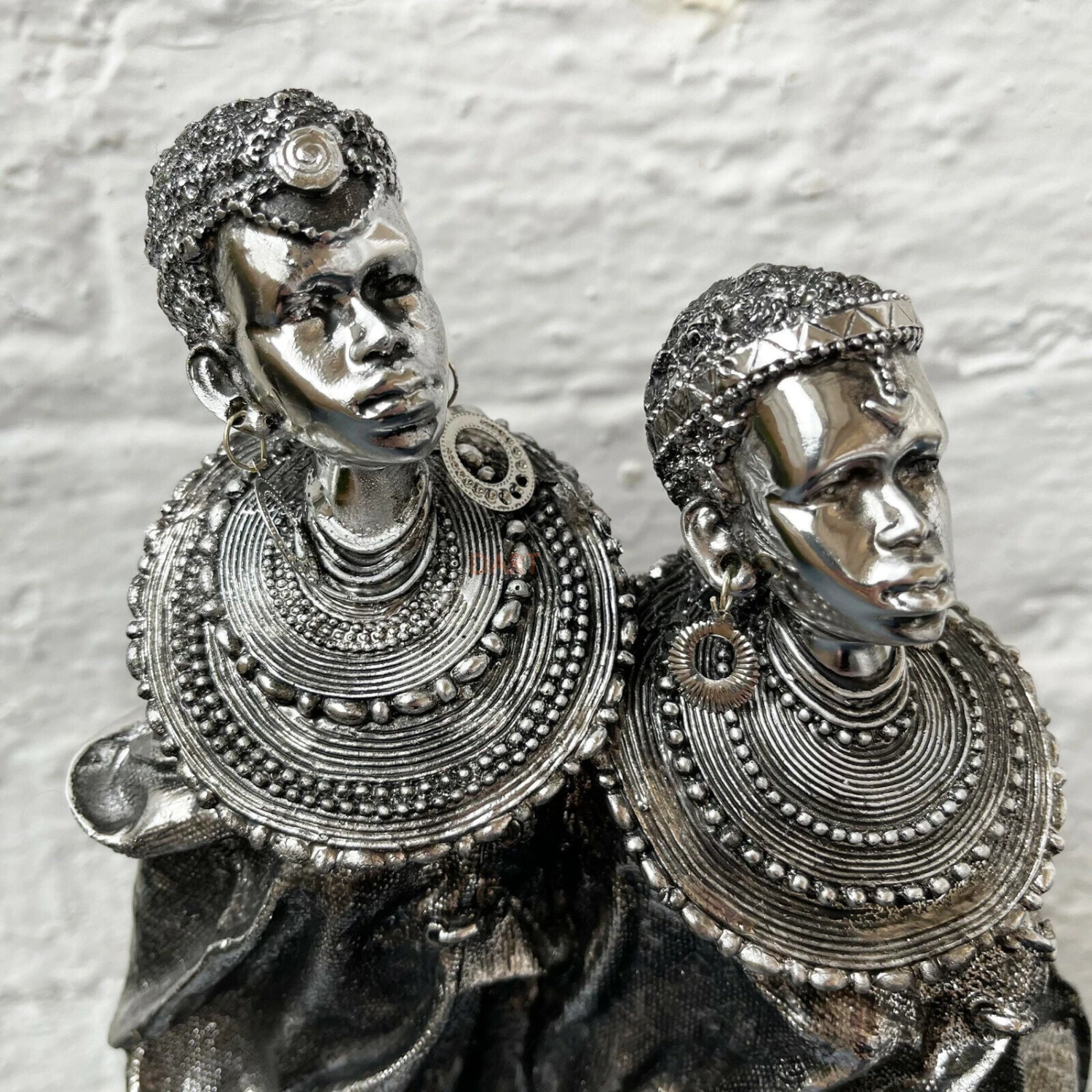 Darthome Limited Large Silver Masai Couple Ornament 2 Darthome Limited Large Silver Masai Couple Ornament - Image 2