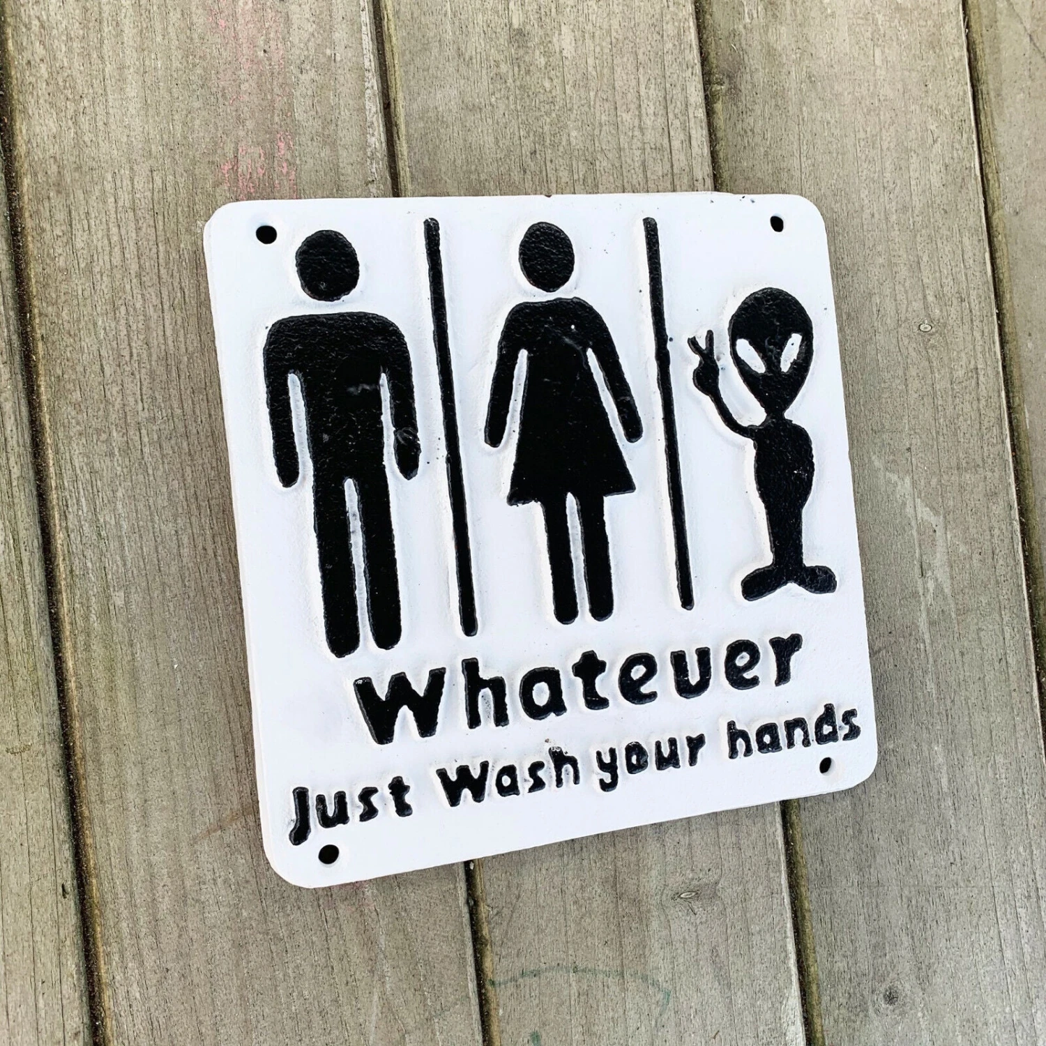 Darthome Limited Cast Iron Funny Toilet Sign - Whatever Just Wash Your Hands 1 Darthome Limited Cast Iron Funny Toilet Sign - Whatever Just Wash Your Hands