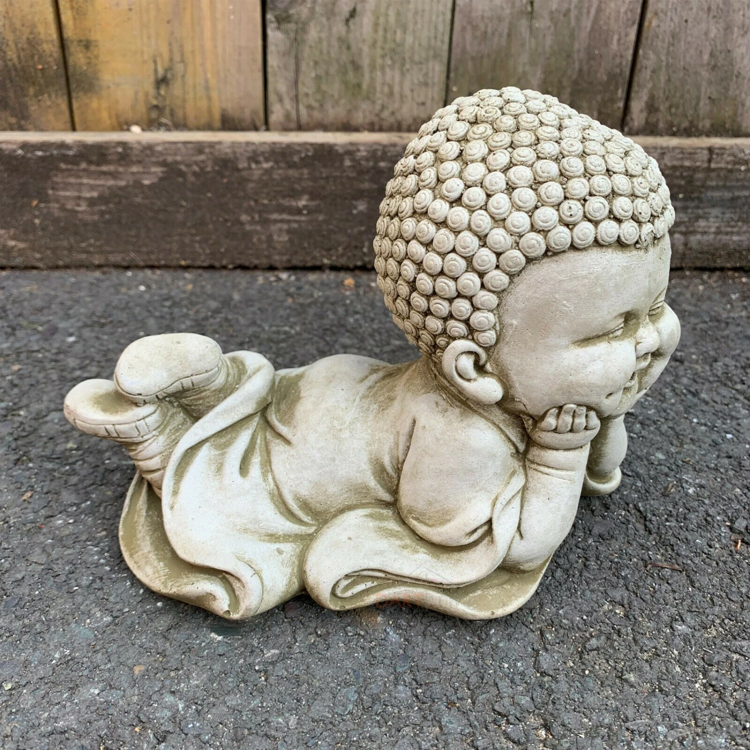 Darthome Limited Stone Lying Baby Buddha Garden Statue 2 Darthome Limited Stone Lying Baby Buddha Garden Statue - Image 2