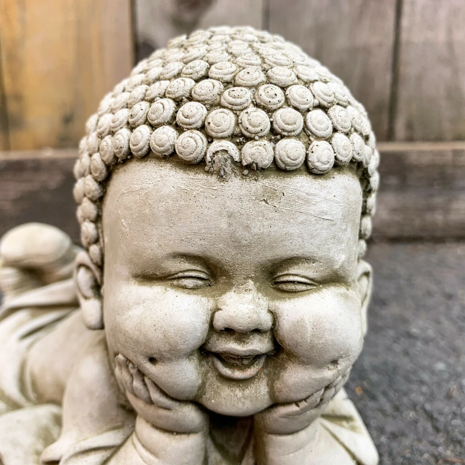 Darthome Limited Stone Lying Baby Buddha Garden Statue 3 Darthome Limited Stone Lying Baby Buddha Garden Statue - Image 3