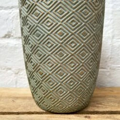 Darthome Limited Cement Tall Diamond Plant Pot 20cm - Green & Gold -Decor Garden Shop 39 f22459c9 f774 41df 825b 85a37081beb5