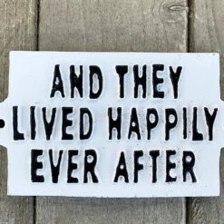 Darthome Limited White Cast Iron 'Lived Happily Ever After' Wall Sign 17cm -Decor Garden Shop 3 2a553fbd f11f 4768 b5c1 6cbf84473939