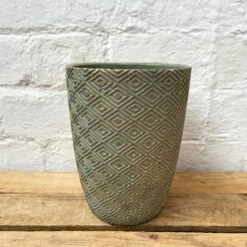 Darthome Limited Cement Tall Diamond Plant Pot 17cm - Green & Gold -Decor Garden Shop 41 1acb1710 3b94 46cb 94bb b7715101e06b
