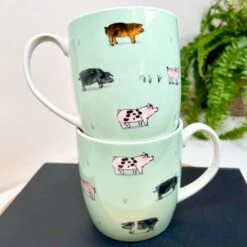 Darthome Limited Ceramic Pig Mug Set Of 2
