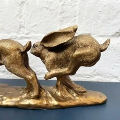 Darthome Limited Resin Bronze Two Jumping Hares Sculpture -Decor Garden Shop 6 e73269eb 30af 41be a04e ec781375282b 2
