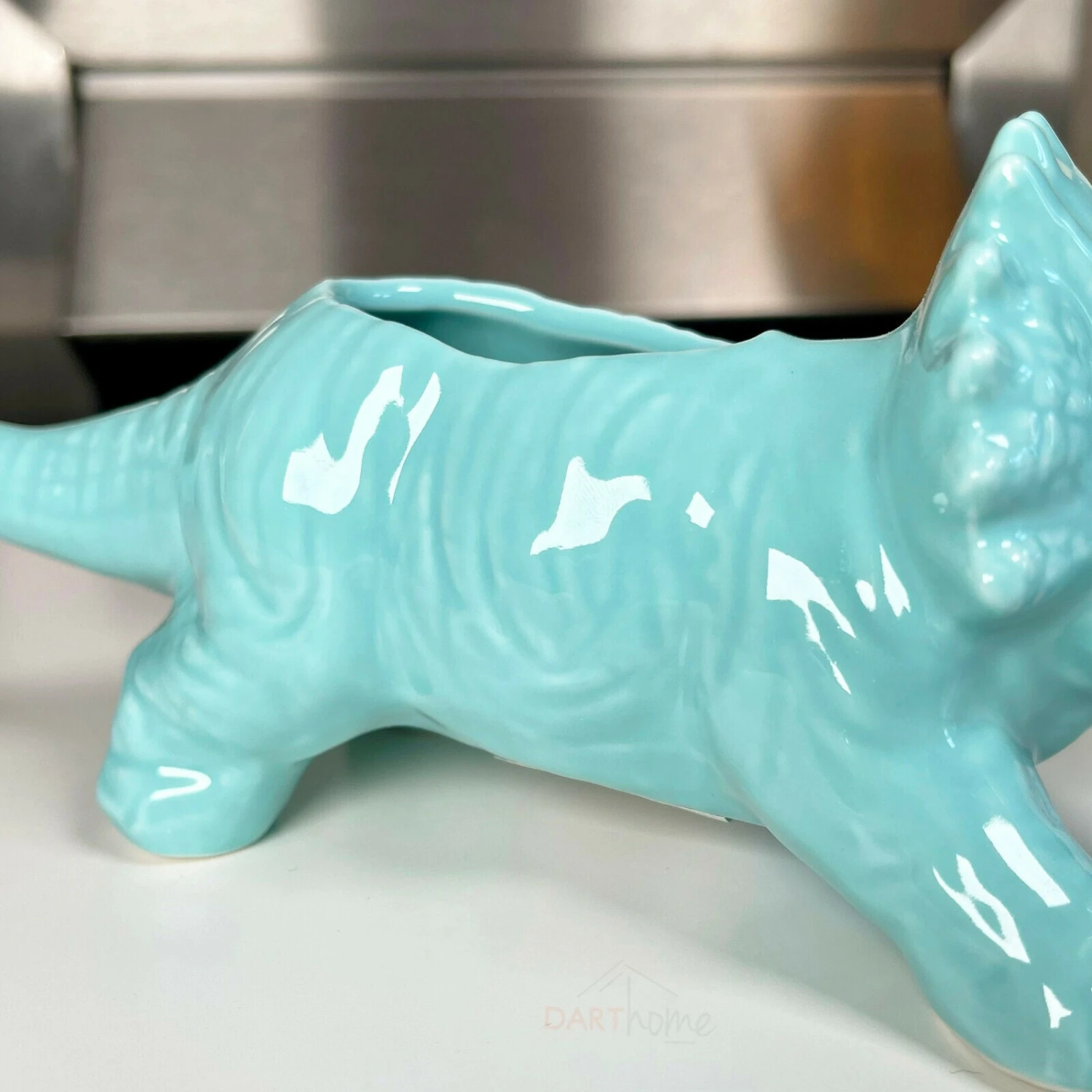 Darthome Limited Blue Ceramic Triceratops Succulent Planter 3 Darthome Limited Blue Ceramic Triceratops Succulent Planter - Image 3