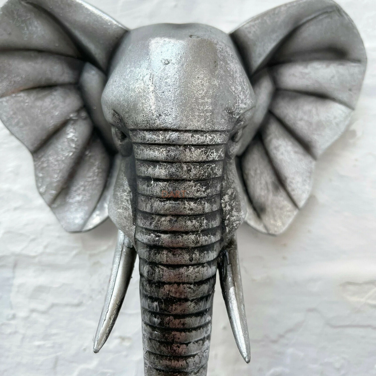 Darthome Limited Silver Resin Elephant Bust Wall Ornament 21cm 3 Darthome Limited Silver Resin Elephant Bust Wall Ornament 21cm - Image 3