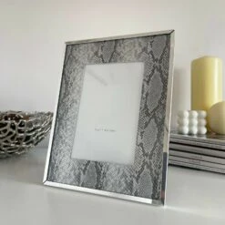 Darthome Limited 4x6" Faux Silver Snakeskin Photo Frame