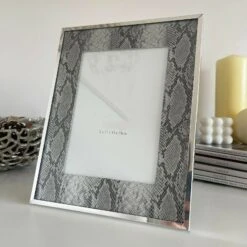 Darthome Limited 5x7" Faux Silver Snakeskin Photo Frame