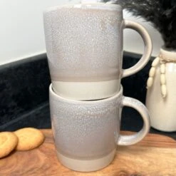 Darthome Limited 320ml Grey Reactive Glaze Mugs Set Of 2