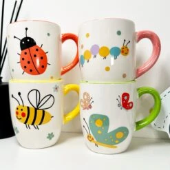 Darthome Limited Set Of 4 Insect Childrens Mugs