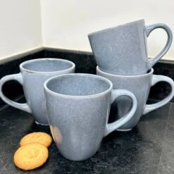 Darthome Limited 4pc Stoneware Reactive Glaze 400ml Mugs - Grey