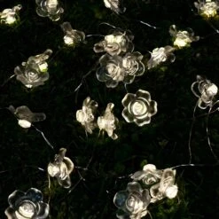 Darthome Limited 50 Solar Rose Flower Outdoor String Lights