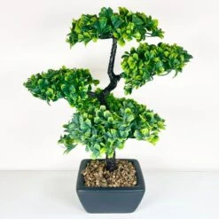 Darthome Limited Artificial Ficus Bonsai Tree Plant In Black Pot 37cm