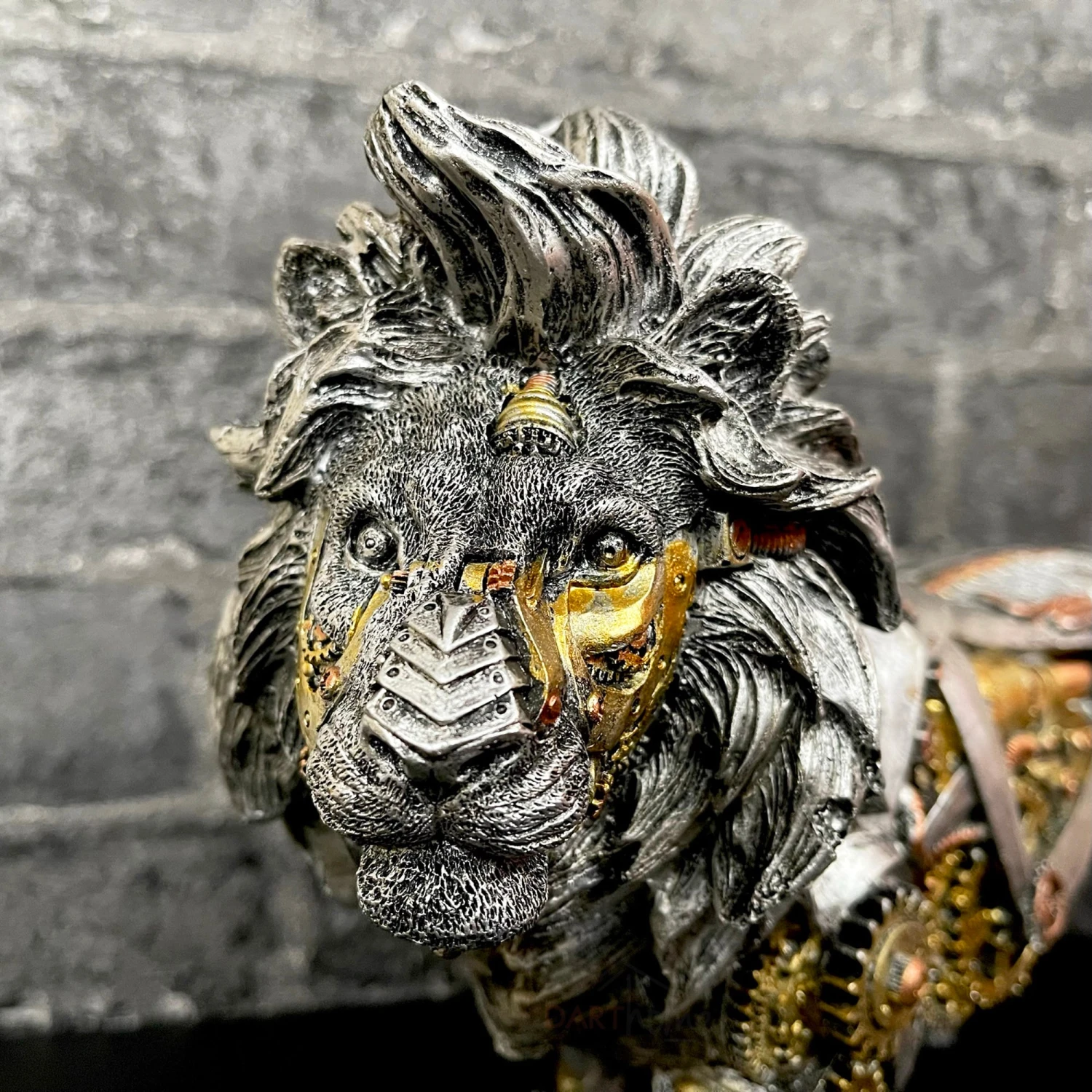 Darthome Limited Silver Steampunk Lion Ornament 2 Darthome Limited Silver Steampunk Lion Ornament - Image 2