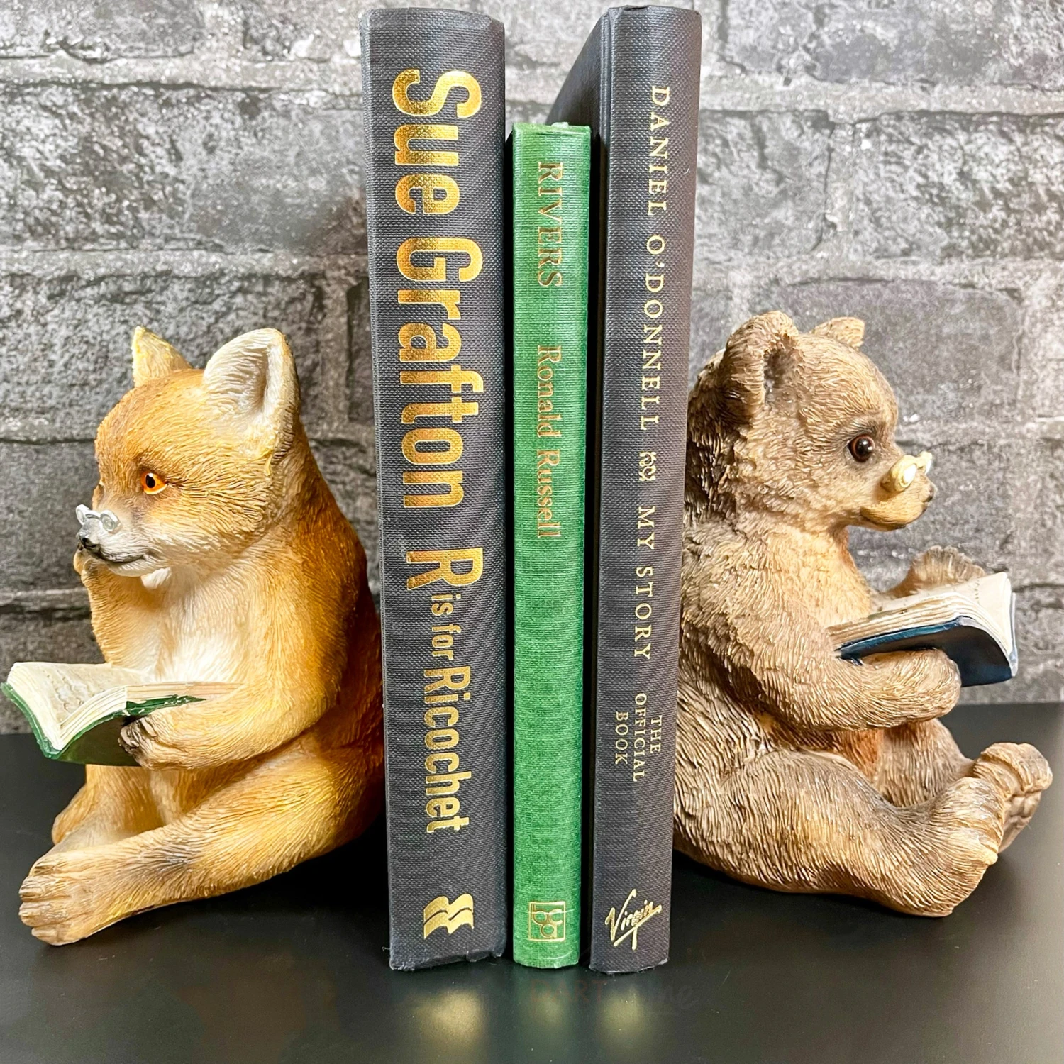 Darthome Limited Resin Reading Fox & Bear Animal Bookends 6 Darthome Limited Resin Reading Fox & Bear Animal Bookends - Image 6