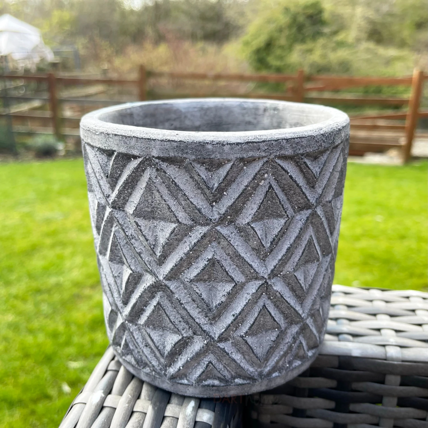 Darthome Limited Grey Stone Geometric Plant Pot Holder 1 Darthome Limited Grey Stone Geometric Plant Pot Holder