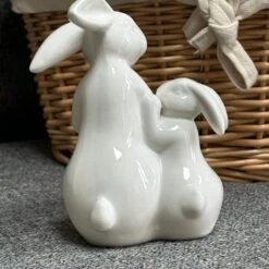 Darthome Limited White Easter Rabbits Figurine -Decor Garden Shop IMG 4100
