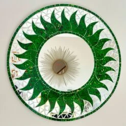 Darthome Limited Green Sun Mosaic Wall Mirror 50cm
