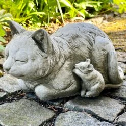 Darthome Limited Stone Cat And Mouse Sculpture