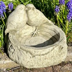 Darthome Limited Stone Robins On Log Bird Feeder