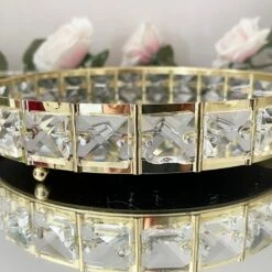 Darthome Limited Gold Crystal Mirrored Candle Plate 7 Darthome Limited Gold Crystal Mirrored Candle Plate -Decor Garden Shop IMG 5149.JPEG edited23