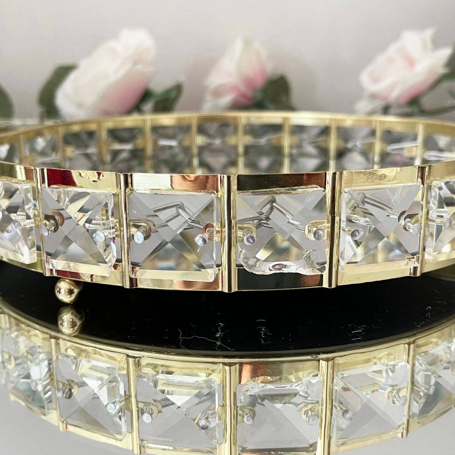 Darthome Limited Gold Crystal Mirrored Candle Plate 3 Darthome Limited Gold Crystal Mirrored Candle Plate - Image 3