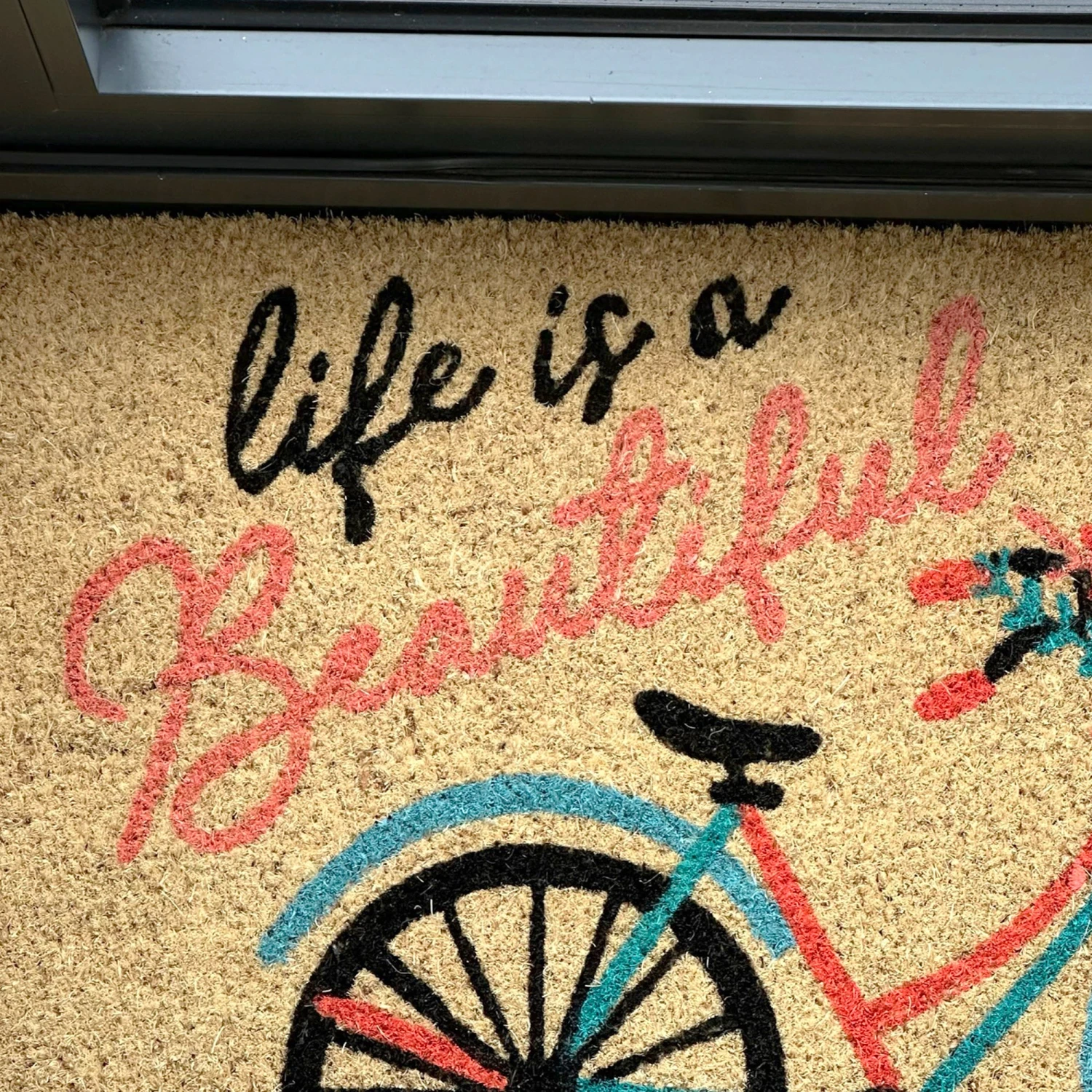 Darthome Limited Life Is Beautiful Script Bicycle Coir Door Mat 4 Darthome Limited Life Is Beautiful Script Bicycle Coir Door Mat - Image 4
