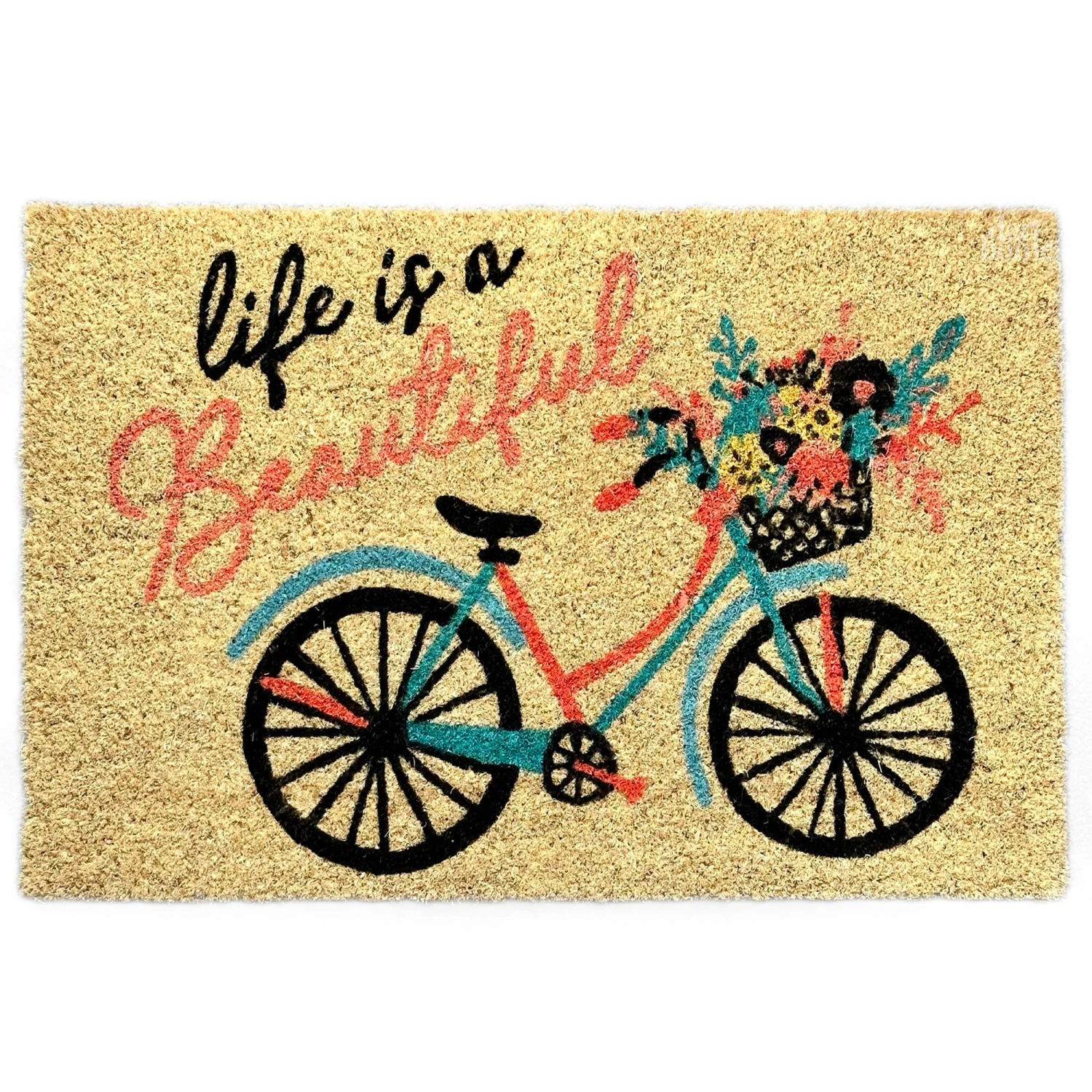 Darthome Limited Life Is Beautiful Script Bicycle Coir Door Mat 7 Darthome Limited Life Is Beautiful Script Bicycle Coir Door Mat - Image 7